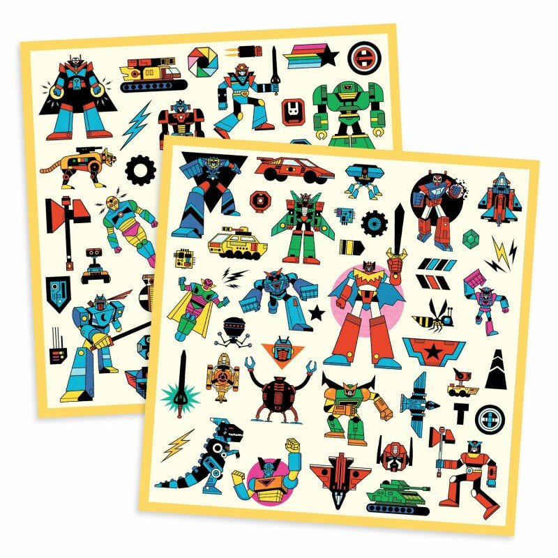 Metallic stickers Robots
