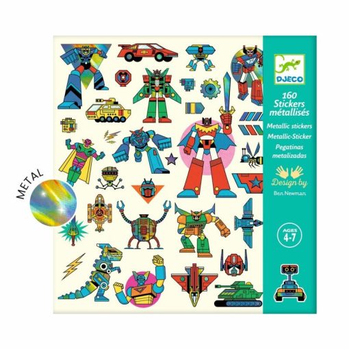 Metallic stickers Robots