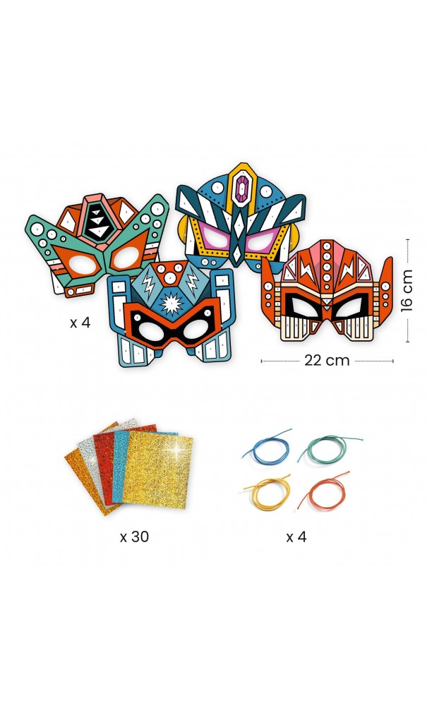 DIY / Mosaîques et stickers / Robots (4 masques)