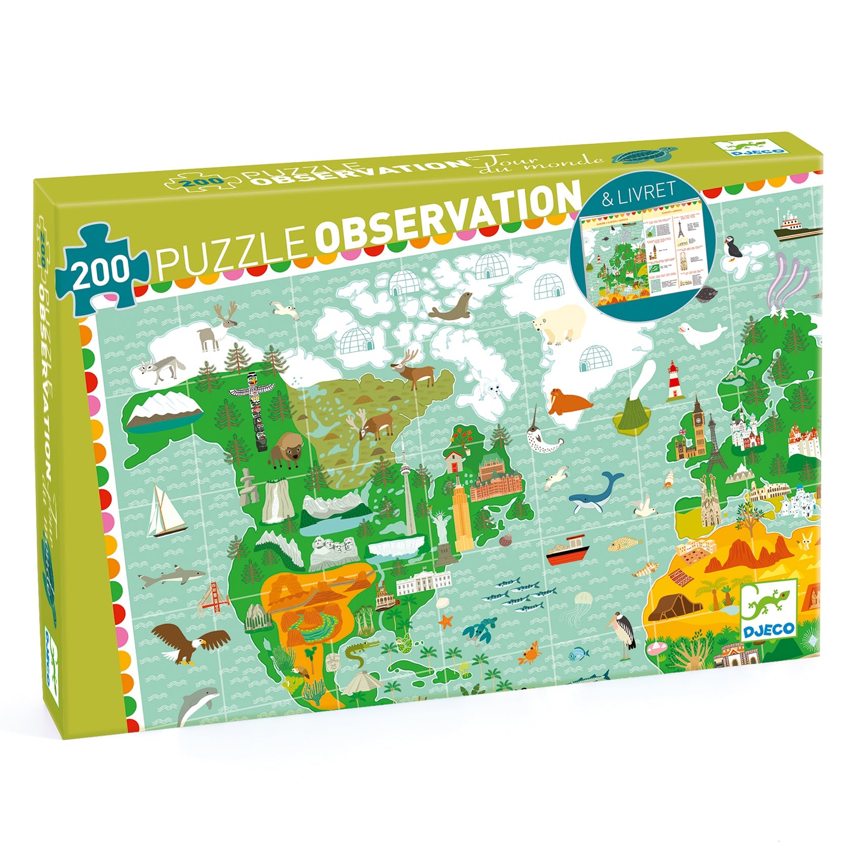 Casse-tête observation / Le tour du monde / 200 morceaux