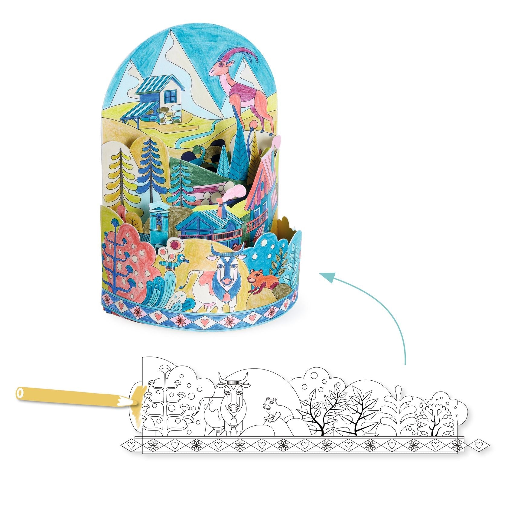 Coloriage 3D / Au sommet...du monde
