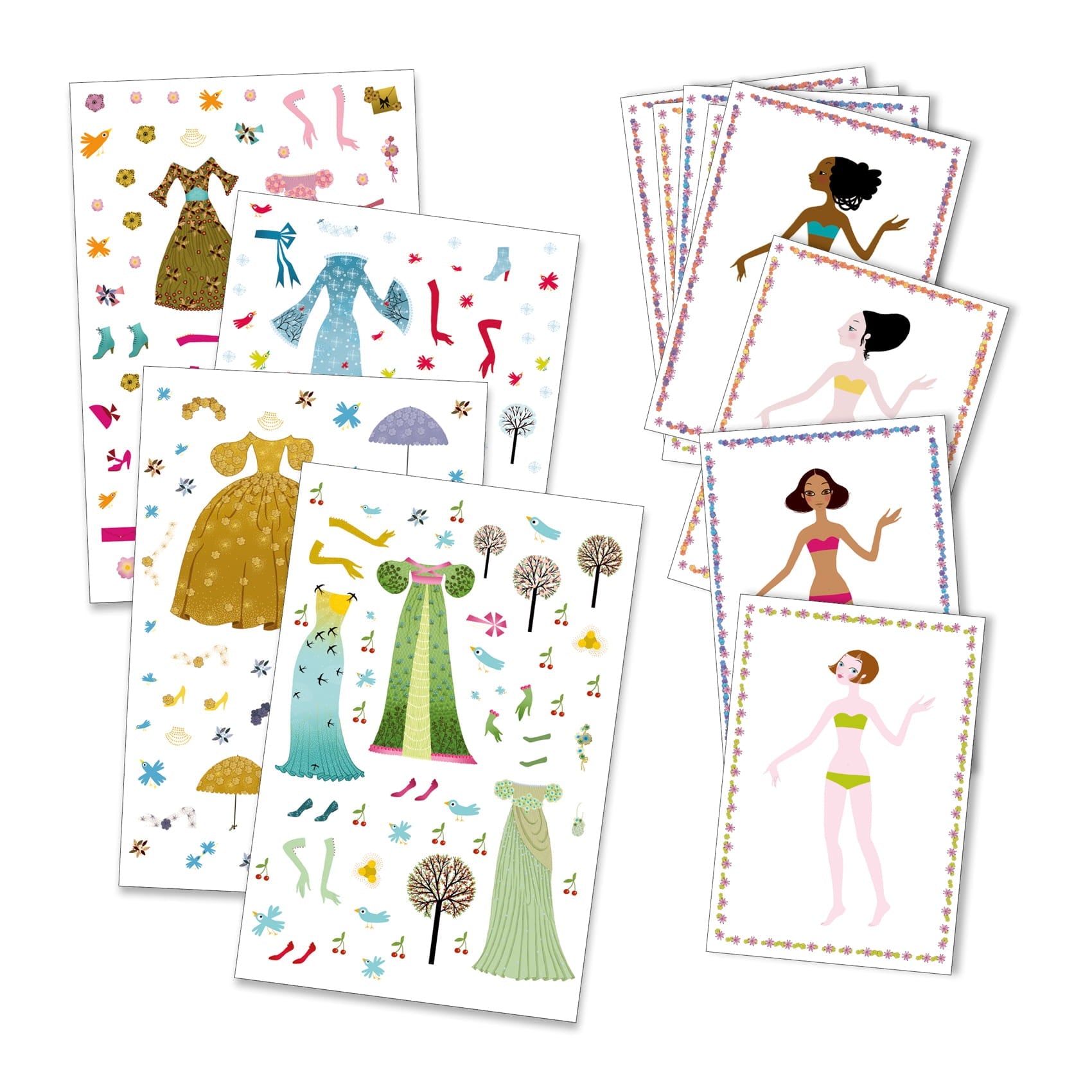 Coffret de poupées en papier avec autocollants / Vêtements selon les saisons
